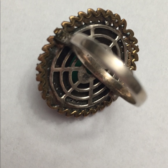 Exotic Indian 925 brass ruby CZ Halo Ring - Picture 3 of 7